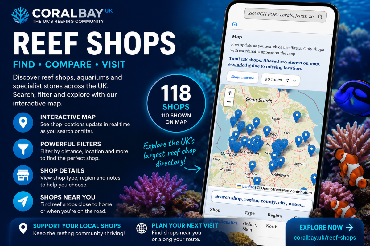 UK Reef Shops Map | Find Marine Aquarium Stores Near You